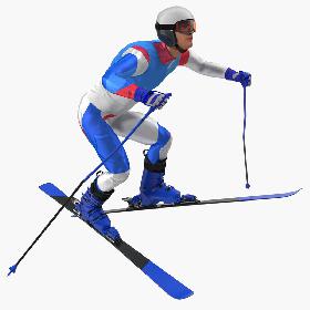 3D model Male Skier Generic Rigged 3D Model